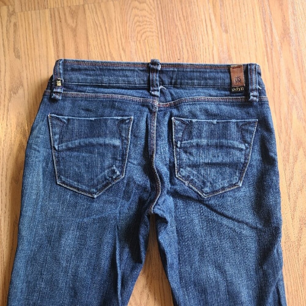 ODYN VINTAGE 90s/Y2K LOW-RISE BOOT CUT JEANS SCANDINAVIAN STRETCH DENIM sz 28 - Picture 5 of 9